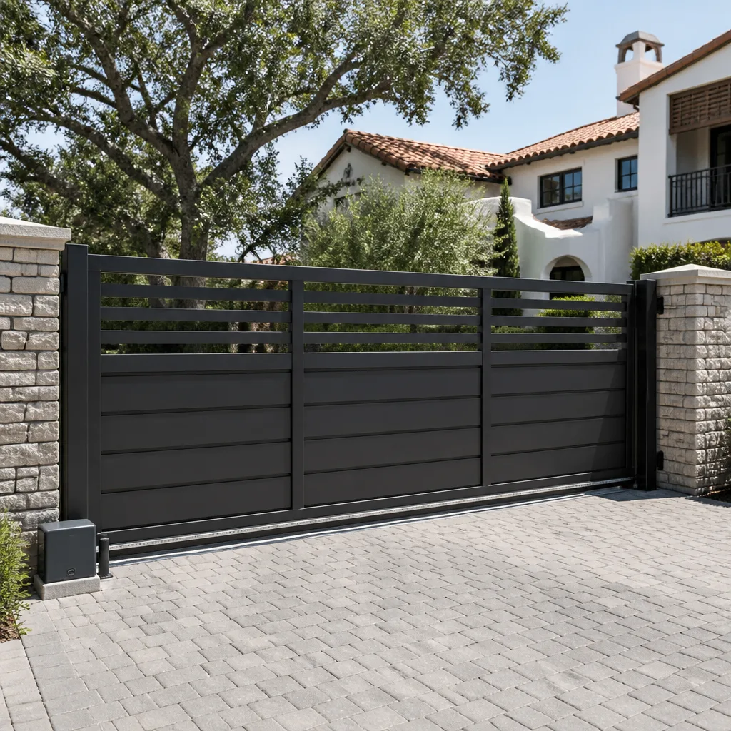 Sliding driveway gates